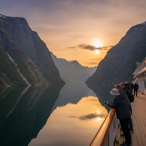 북유럽 크루즈 여행 4국 10일 패키지 발코니 객실과 피요르드 대자연